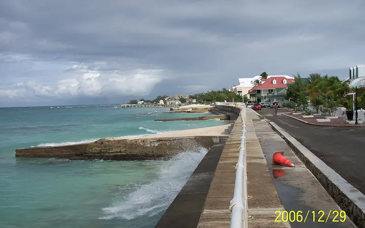 Front Street seawall and waterfront in Cockburn Town, Grand Turk