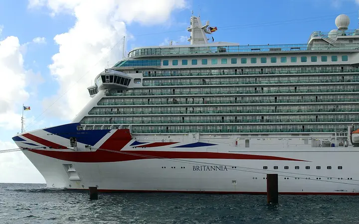 P&O cruise ship Britannia berthed at the Mega Pier, Curaçao