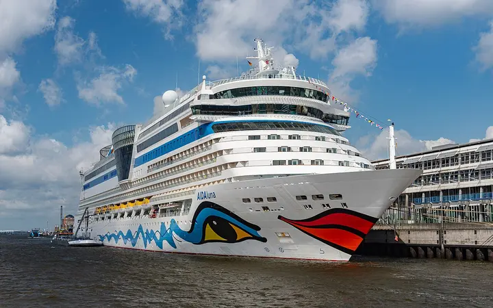 AIDAluna docked at Cruise Center Altona in 2024