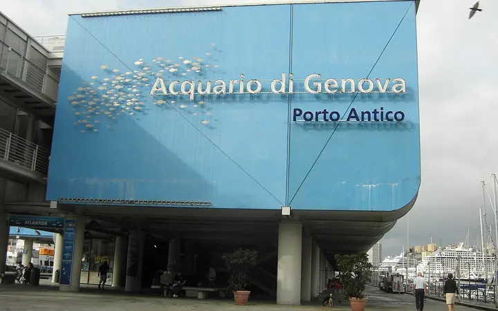 Entrance building of the Acquario di Genova at Porto Antico