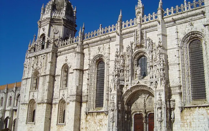South façade of the Jerónimos Monastery in Belém
