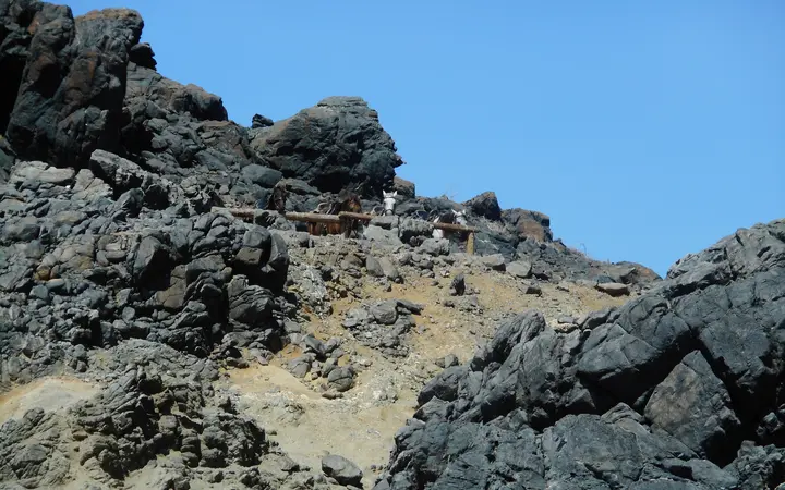 Volcanic rock formations around the Natural Pool in Arikok National Park, Aruba