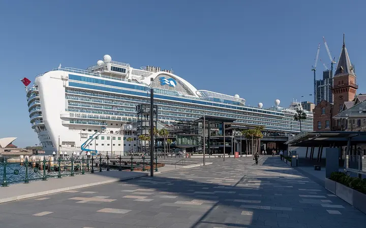 Ruby Princess berthed at the Overseas Passenger Terminal, Circular Quay West
