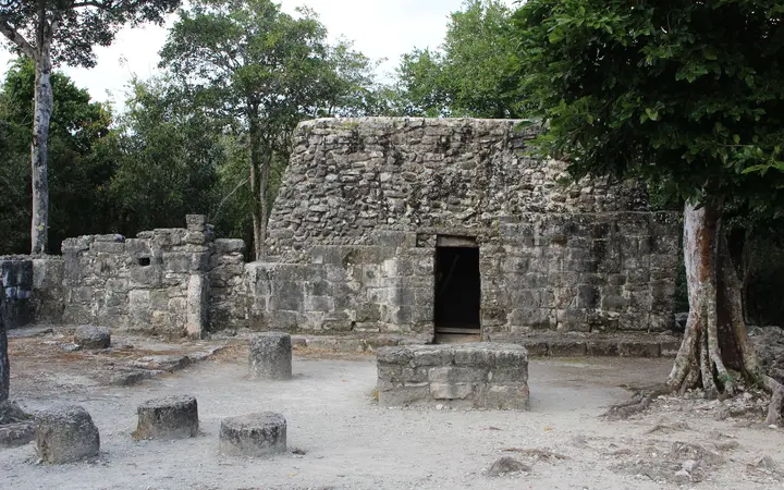 Los Murciélagos stone structure at San Gervasio archaeological site, Cozumel