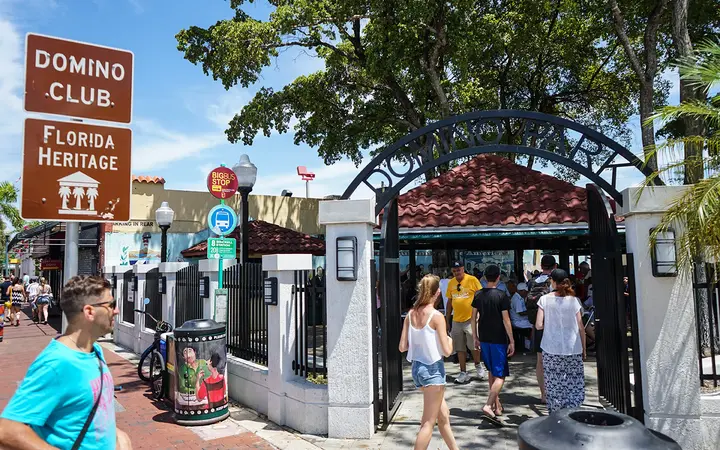 Entrance to Domino Park on Calle Ocho in Little Havana