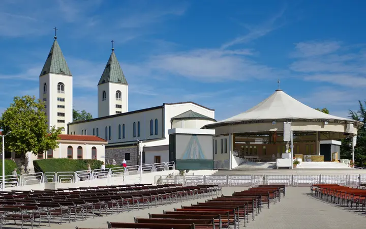 Twin-towered St. James Church in Međugorje