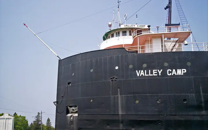 Bow of the museum ship SS Valley Camp in Sault Ste. Marie, Michigan